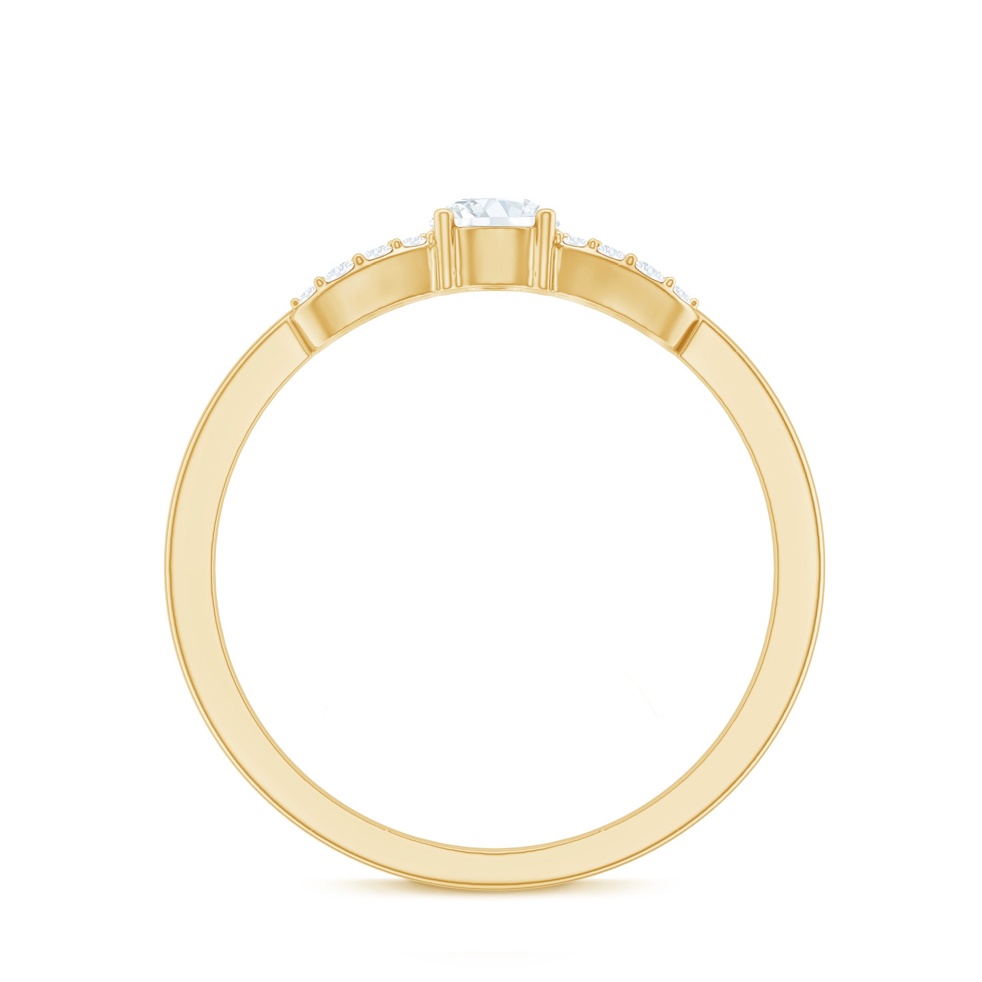 Certified Lab Grown Diamond Minimalist Promise Ring For Women Lab - ( EF-VS ) - Rosec Jewels