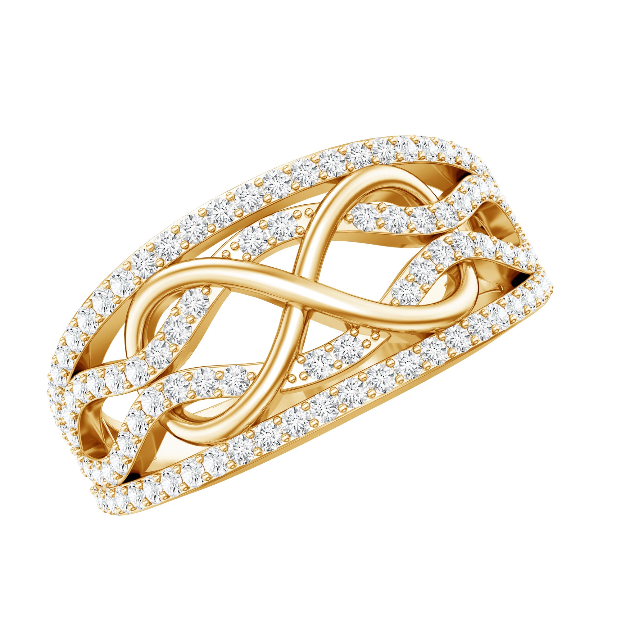 Certified Lab Grown Diamond Infinity Wedding Band Ring Lab - ( EF-VS ) - Rosec Jewels
