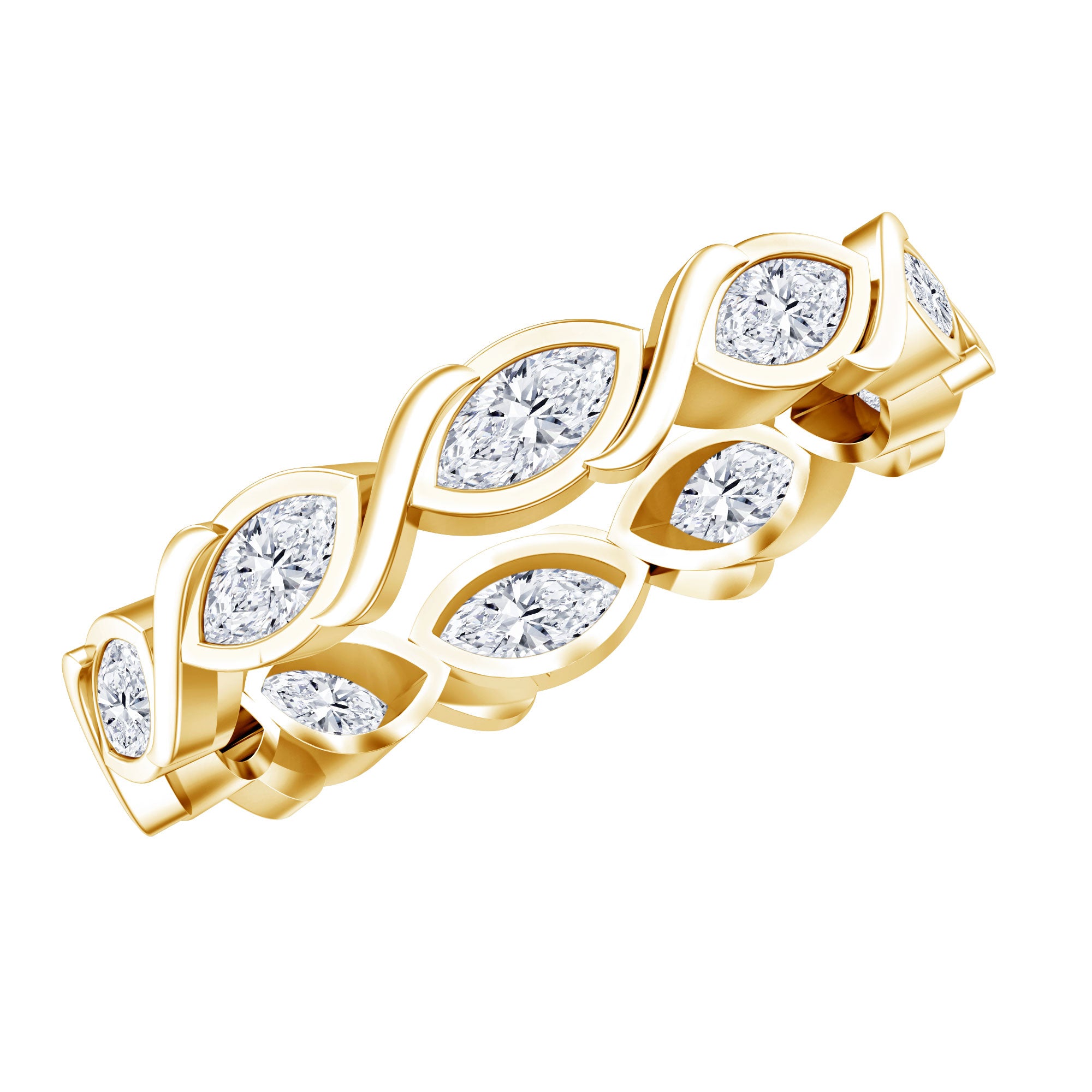 Certified Lab Grown Diamond Wedding Anniversary Ring Lab - ( EF-VS ) - Rosec Jewels