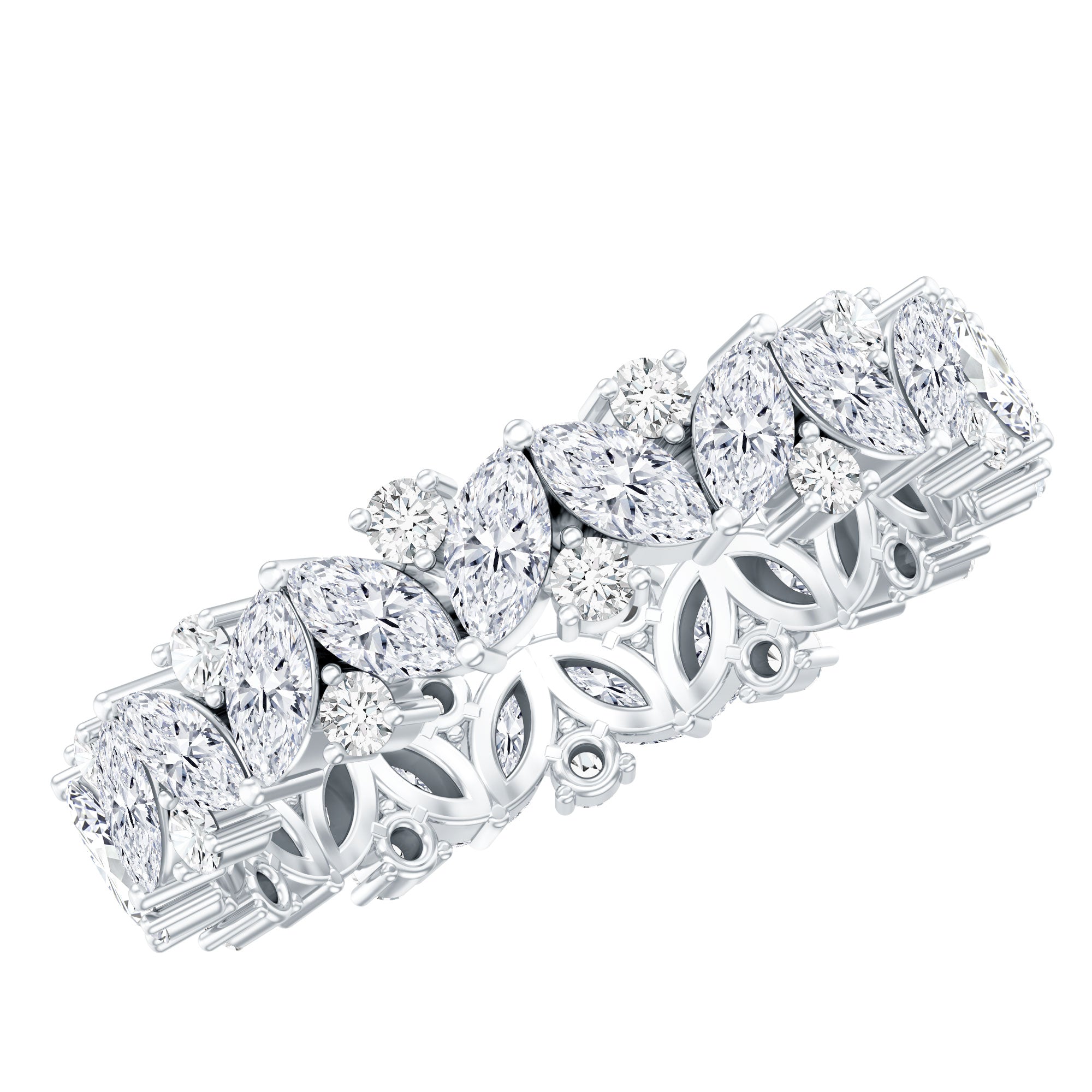 Certified Lab Grown Diamond Full Eternity Wedding Ring Lab - ( EF-VS ) - Rosec Jewels