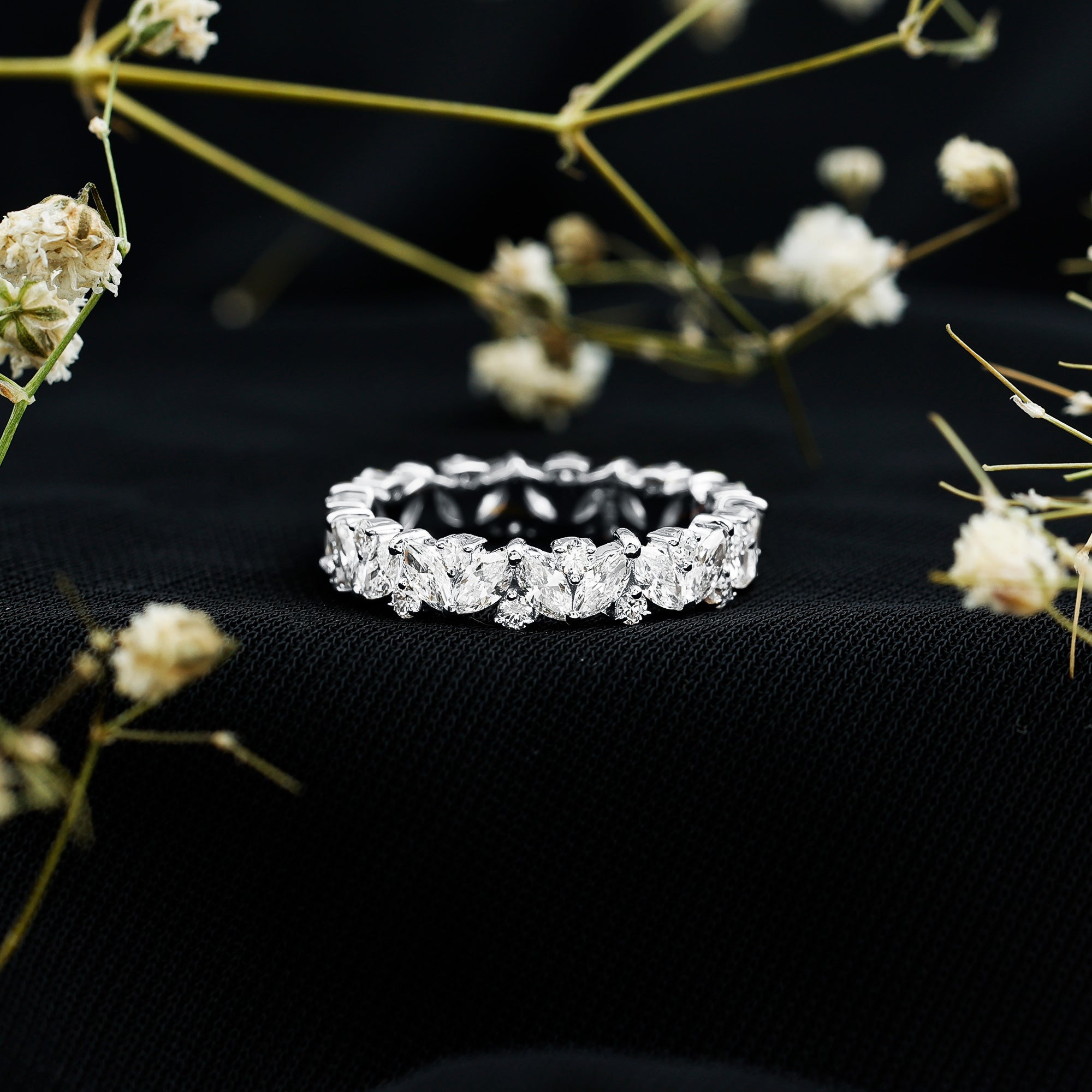 Certified Lab Grown Diamond Full Eternity Wedding Ring Lab - ( EF-VS ) - Rosec Jewels