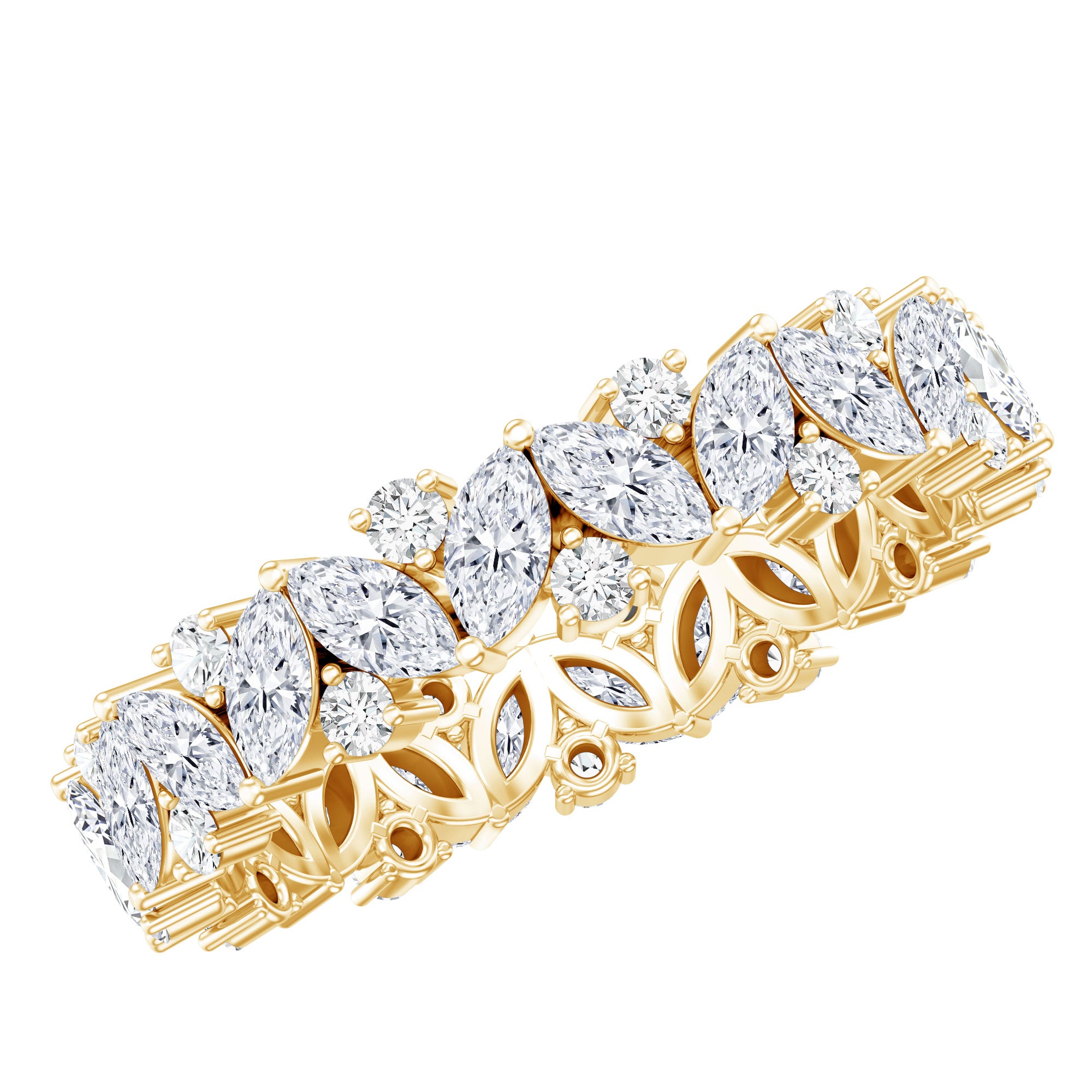 Certified Lab Grown Diamond Full Eternity Wedding Ring Lab - ( EF-VS ) - Rosec Jewels