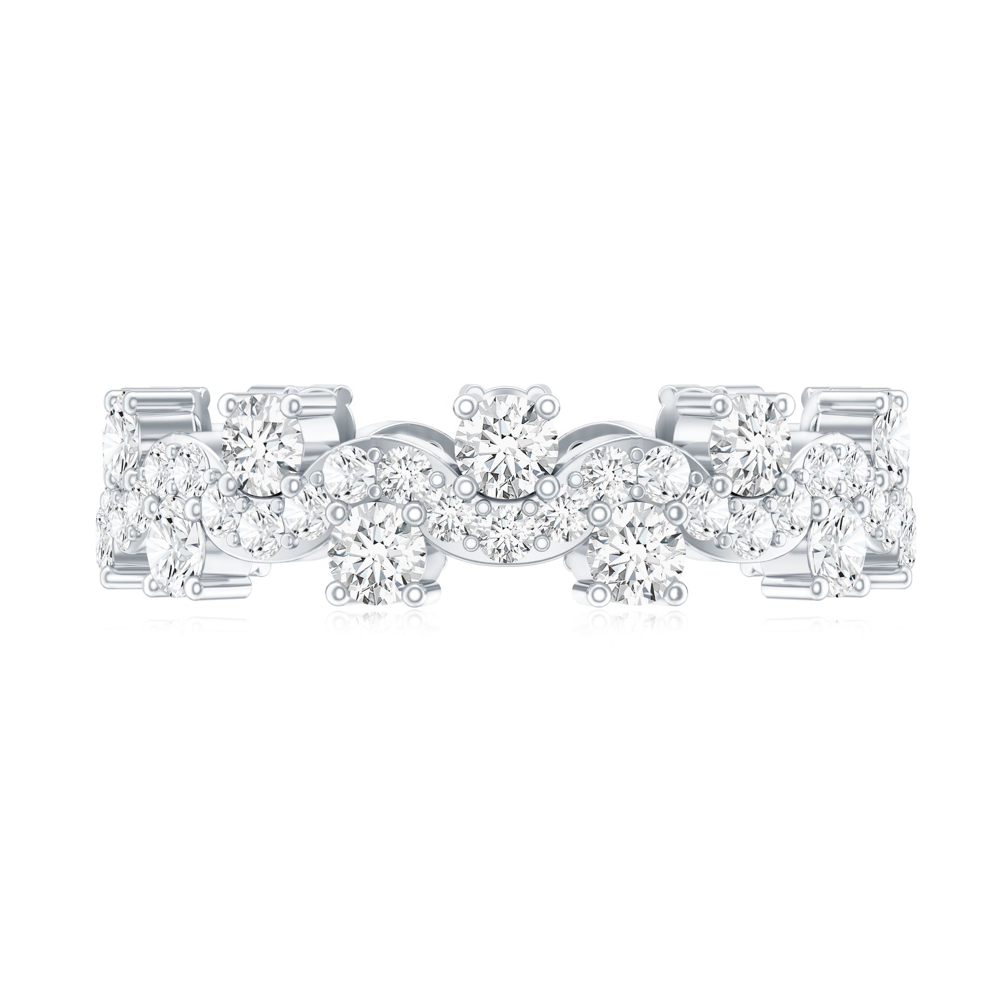 Certified Lab Grown Diamond Designer Wedding Eternity Ring Lab - ( EF-VS ) - Rosec Jewels