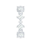Certified Princess Cut Lab Grown Diamond Eternity Wedding Ring Lab - ( EF-VS ) - Rosec Jewels