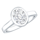 Certified 6X8 MM Lab Grown Diamond Bezel Set Engagement Ring Lab - ( EF-VS ) - Rosec Jewels