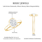 Certified 6X8 MM Lab Grown Diamond Bezel Set Engagement Ring Lab - ( EF-VS ) - Rosec Jewels