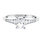 Brilliant Cut 7X5 MM Lab Grown Diamond Emerald Cut Engagement Ring Lab - ( EF-VS ) - Rosec Jewels