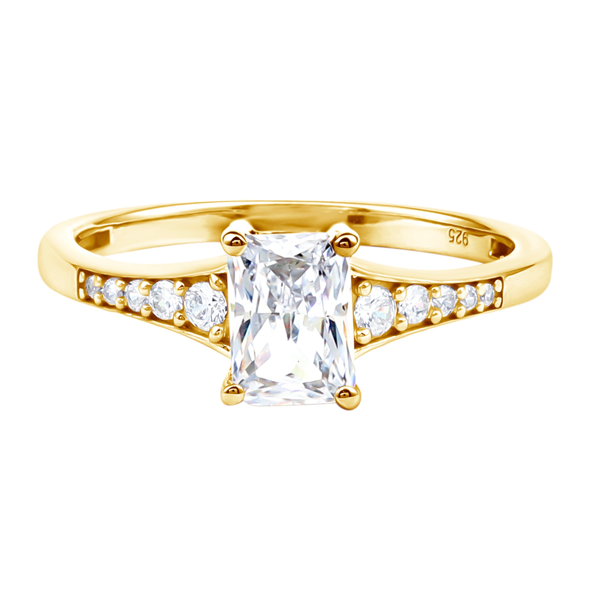 Brilliant Cut 7X5 MM Lab Grown Diamond Emerald Cut Engagement Ring Lab - ( EF-VS ) - Rosec Jewels
