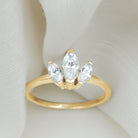 Rosec Jewels-Marquise Cut Lab Grown Diamond 3 Stone Engagement Ring