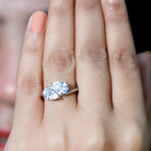 6X8 MM Pear Shaped Lab Grown Diamond Two Stone Engagement Ring Lab - ( EF-VS ) - Rosec Jewels