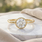 IGI Certified 1 CT Lab Grown Diamond Ring in Bezel Setting Lab - ( E-VS1 ) - Rosec Jewels