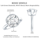 IGI Certified 4 CT Lab Grown Diamond Engagement Ring in Bezel Setting Lab - ( E-VS1 ) - Rosec Jewels