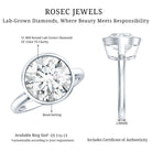 Rosec Jewels-IGI Certified 5 Carat Lab Grown Diamond Bezel Set Engagement Ring