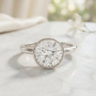 IGI Certified 5 Carat Lab Grown Diamond Bezel Set Engagement Ring Lab - ( E-VS1 ) - Rosec Jewels