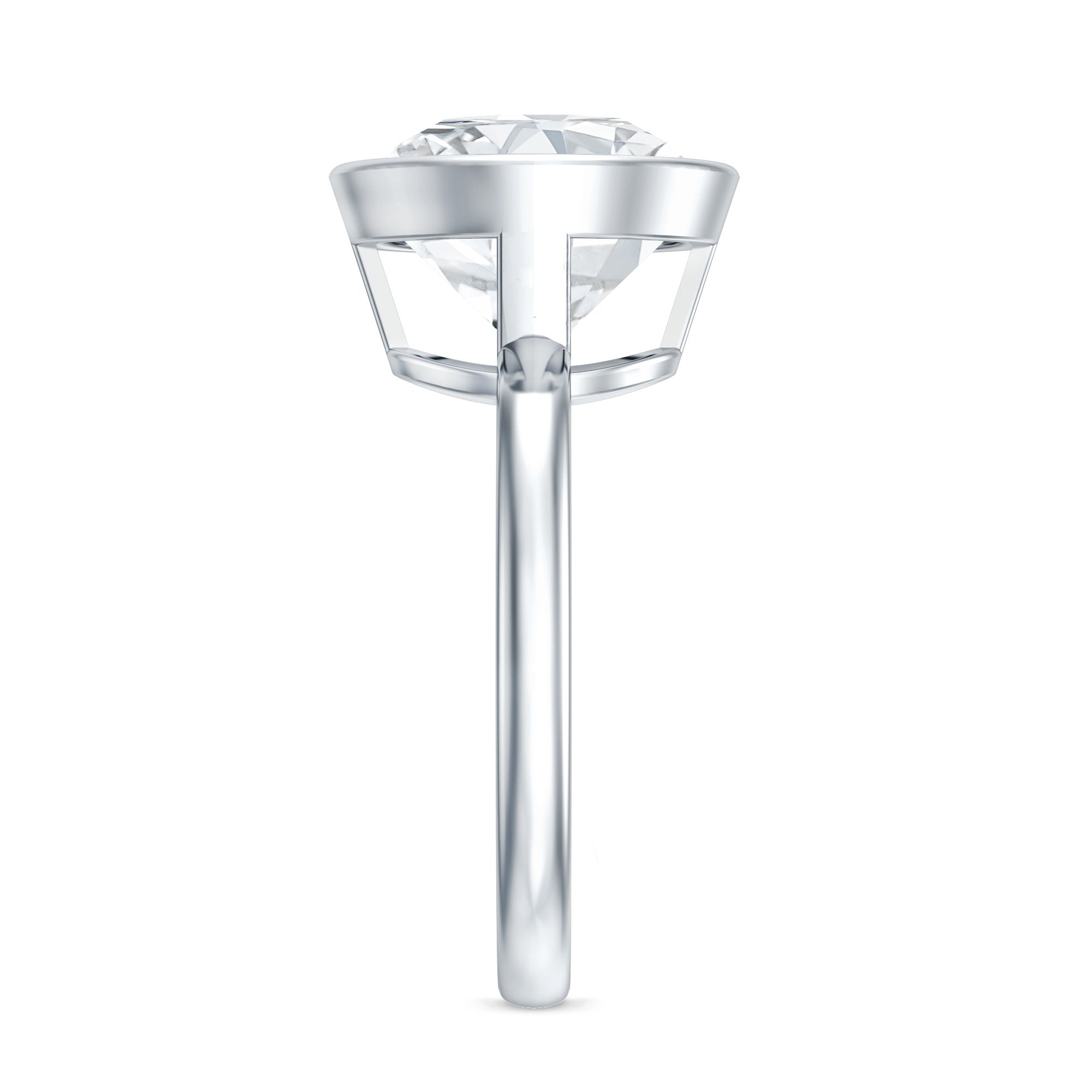 Rosec Jewels-IGI Certified 5 Carat Lab Grown Diamond Bezel Set Engagement Ring