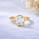 IGI Certified 5 Carat Lab Grown Diamond Bezel Set Engagement Ring Lab - ( E-VS1 ) - Rosec Jewels