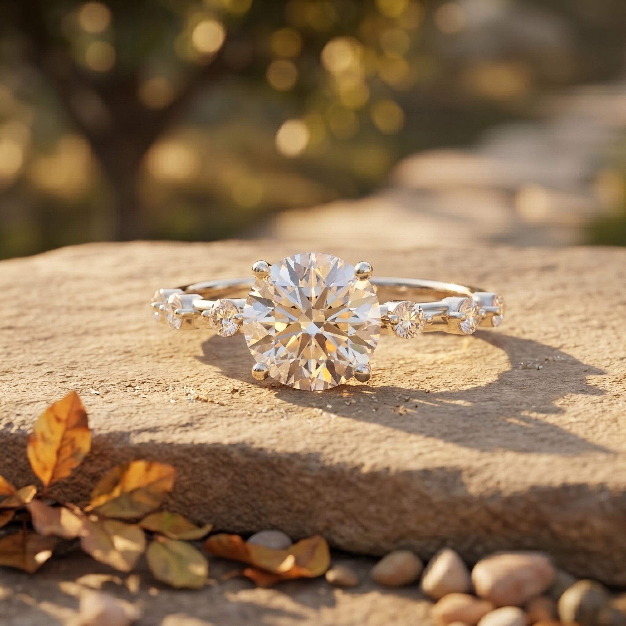 3 CT Lab Grown Diamond Engagement Ring with IGI Certificate Lab - ( E-VS1 ) - Rosec Jewels