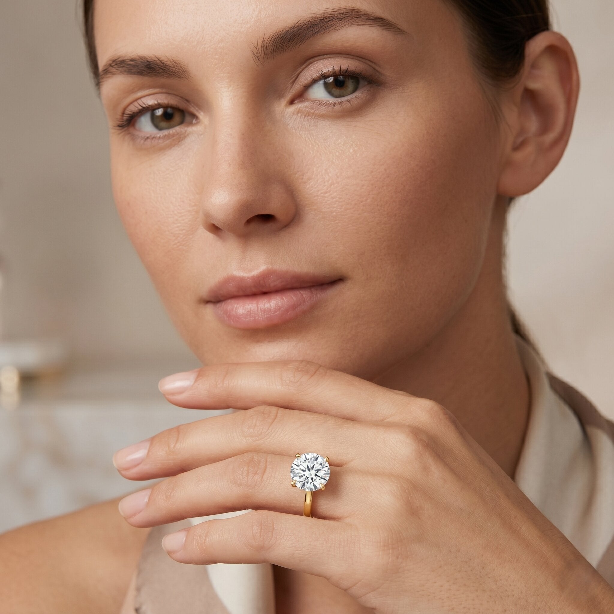 IGI Certified 5 CT Lab Grown Diamond Big Engagement Ring Lab - ( E-VS1 ) - Rosec Jewels