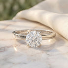 Peg Head Set 1 Carat Lab Grown Diamond Solitaire Ring with IGI Certificate Lab - ( E-VS1 ) - Rosec Jewels