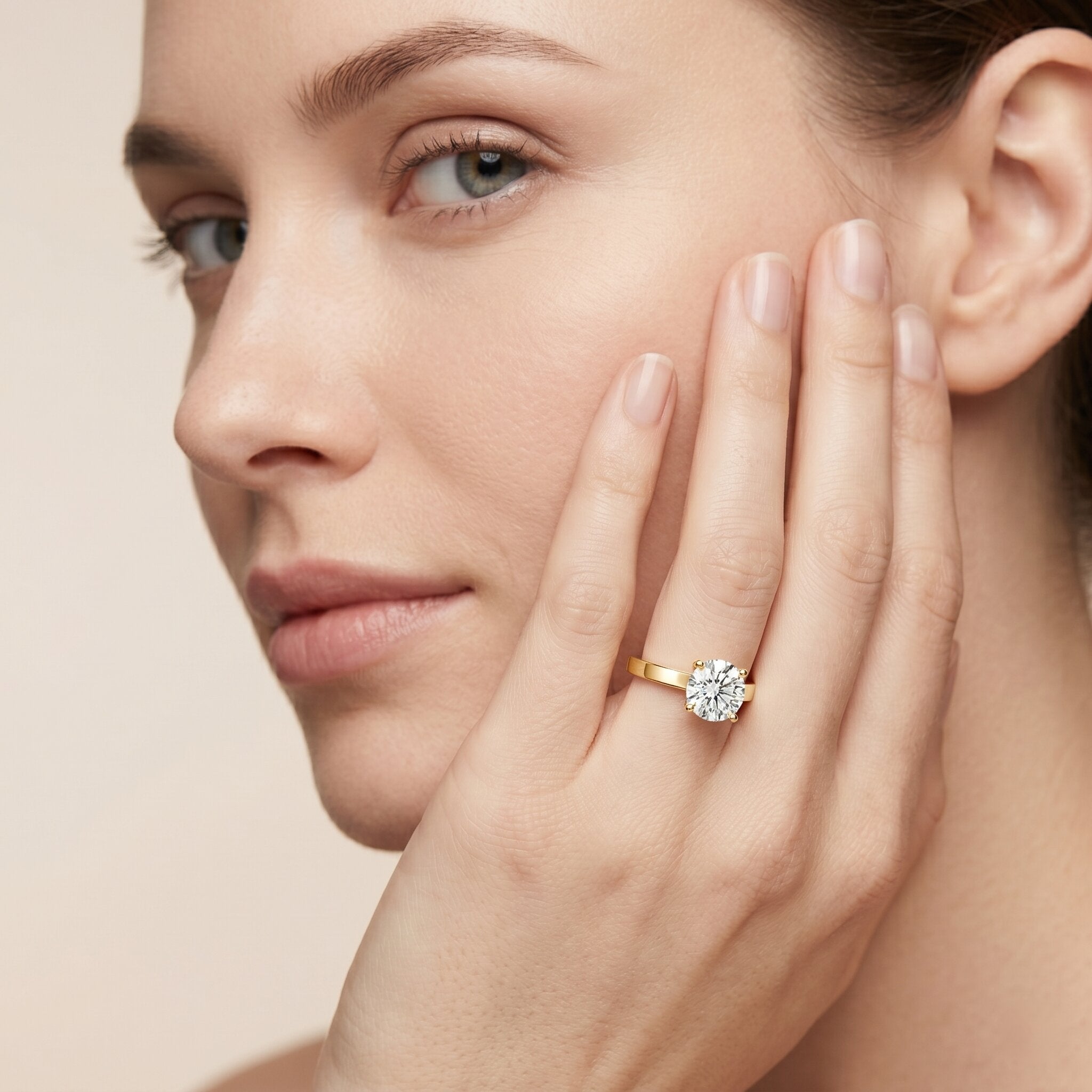 Peg Head Set 1 Carat Lab Grown Diamond Solitaire Ring with IGI Certificate Lab - ( E-VS1 ) - Rosec Jewels