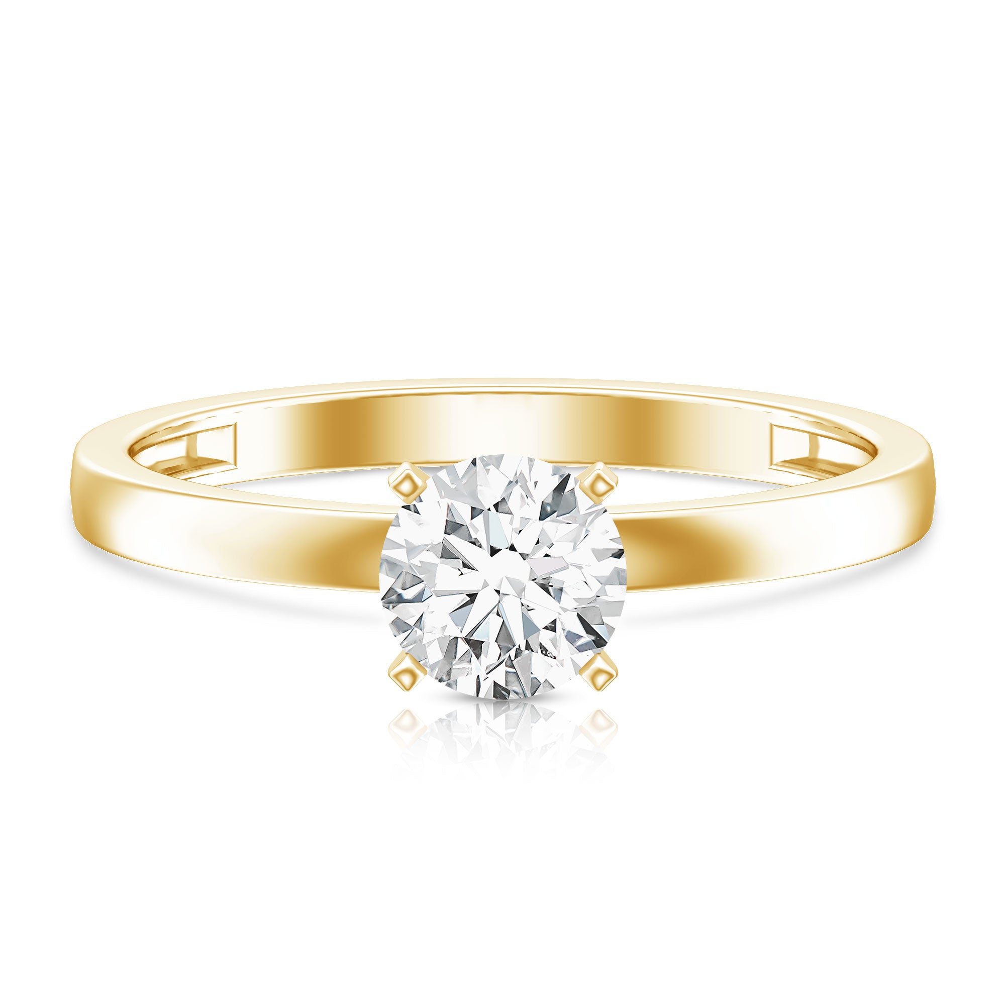 Rosec Jewels-Peg Head Set 1 Carat Lab Grown Diamond Solitaire Ring with IGI Certificate