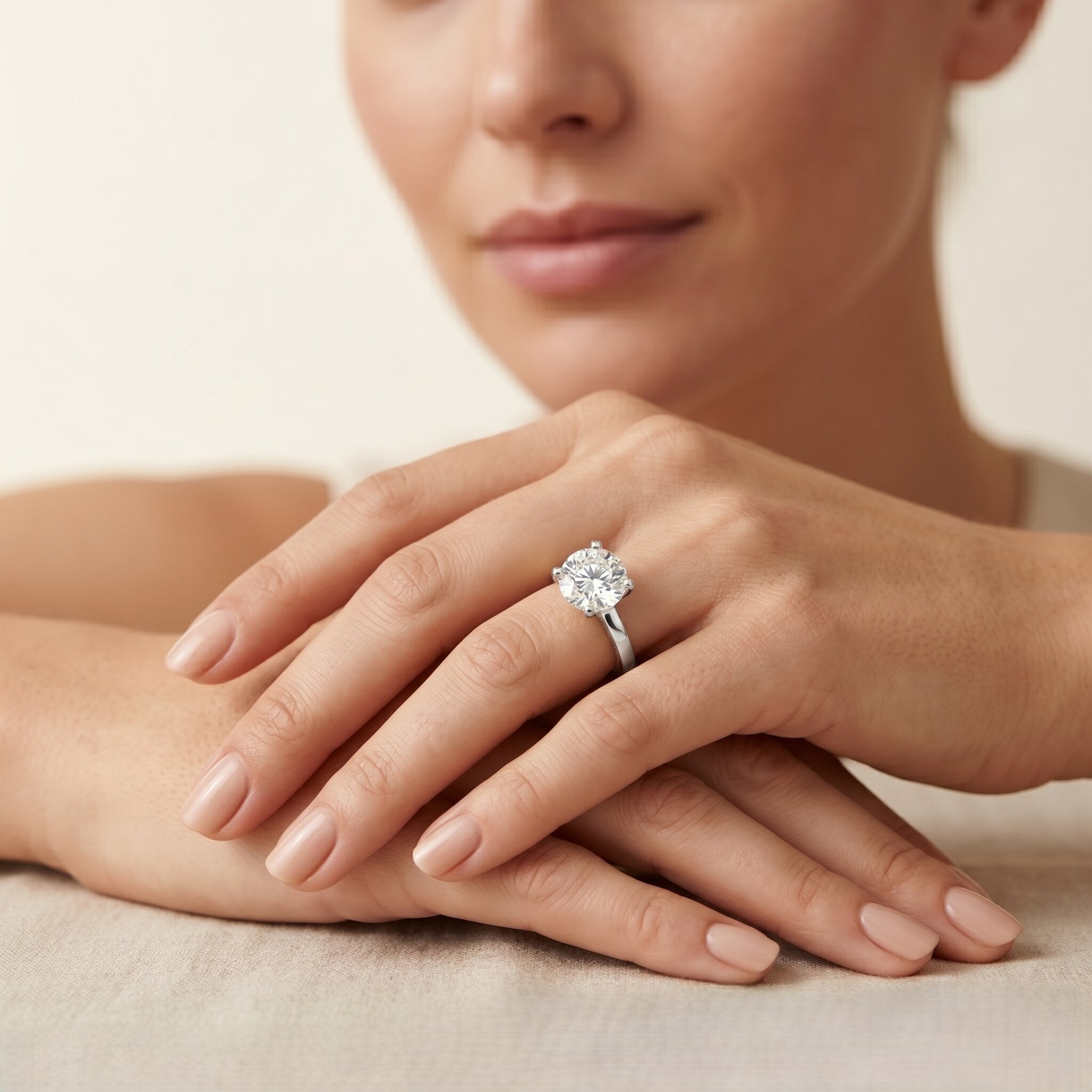 IGI Certified 3 CT Round Lab Grown Diamond Solitaire Engagement Ring Lab - ( E-VS1 ) - Rosec Jewels