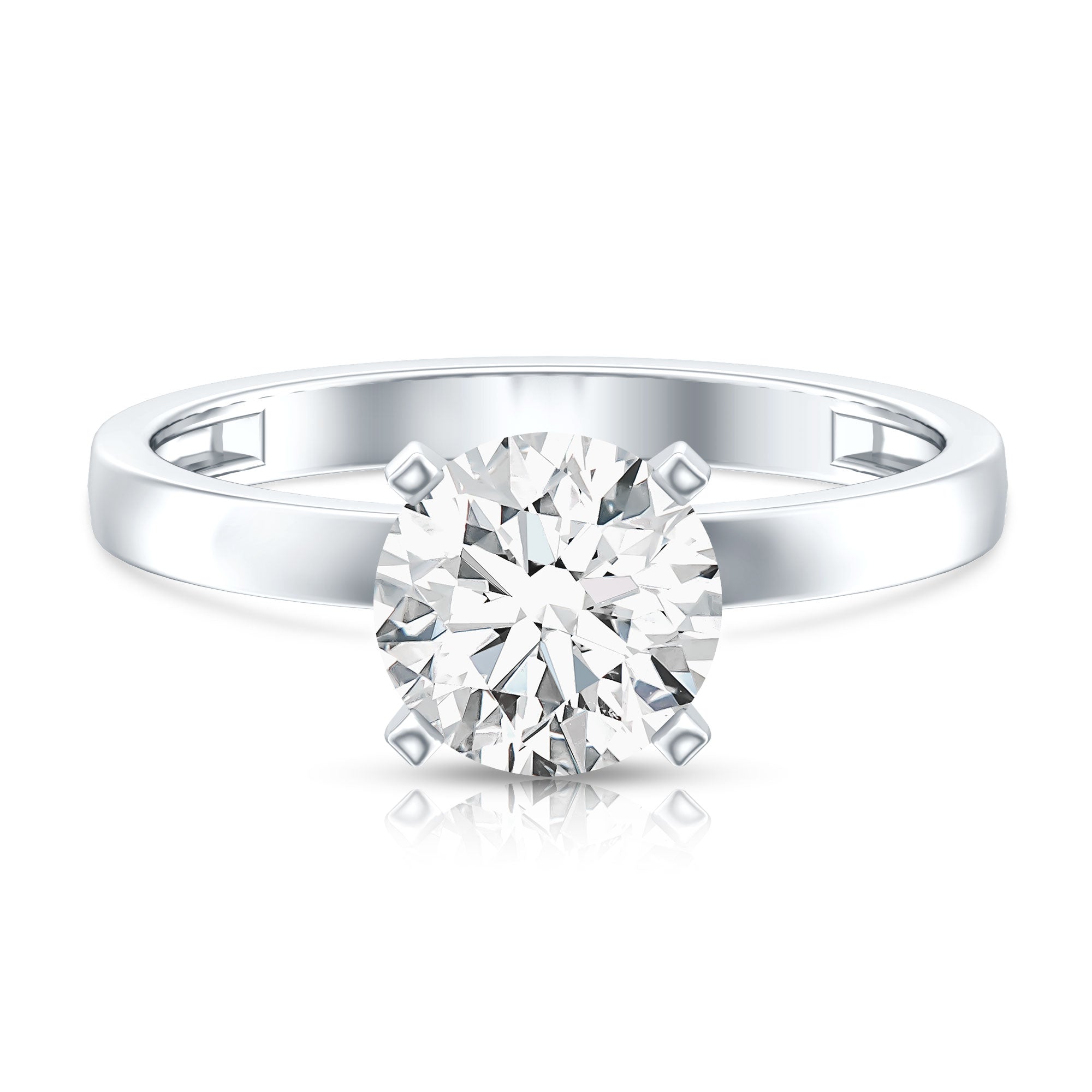 Rosec Jewels-IGI Certified 3 CT Round Lab Grown Diamond Solitaire Engagement Ring