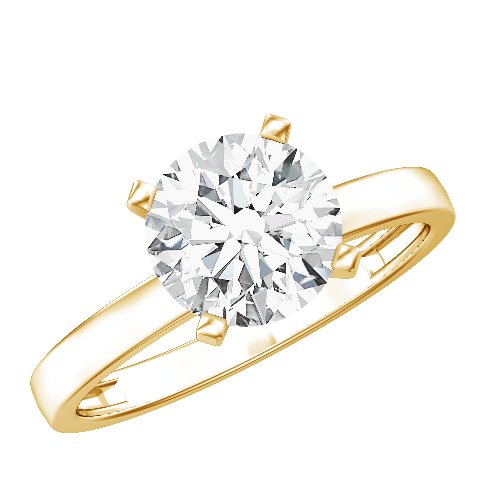 Rosec Jewels-IGI Certified 3 CT Round Lab Grown Diamond Solitaire Engagement Ring