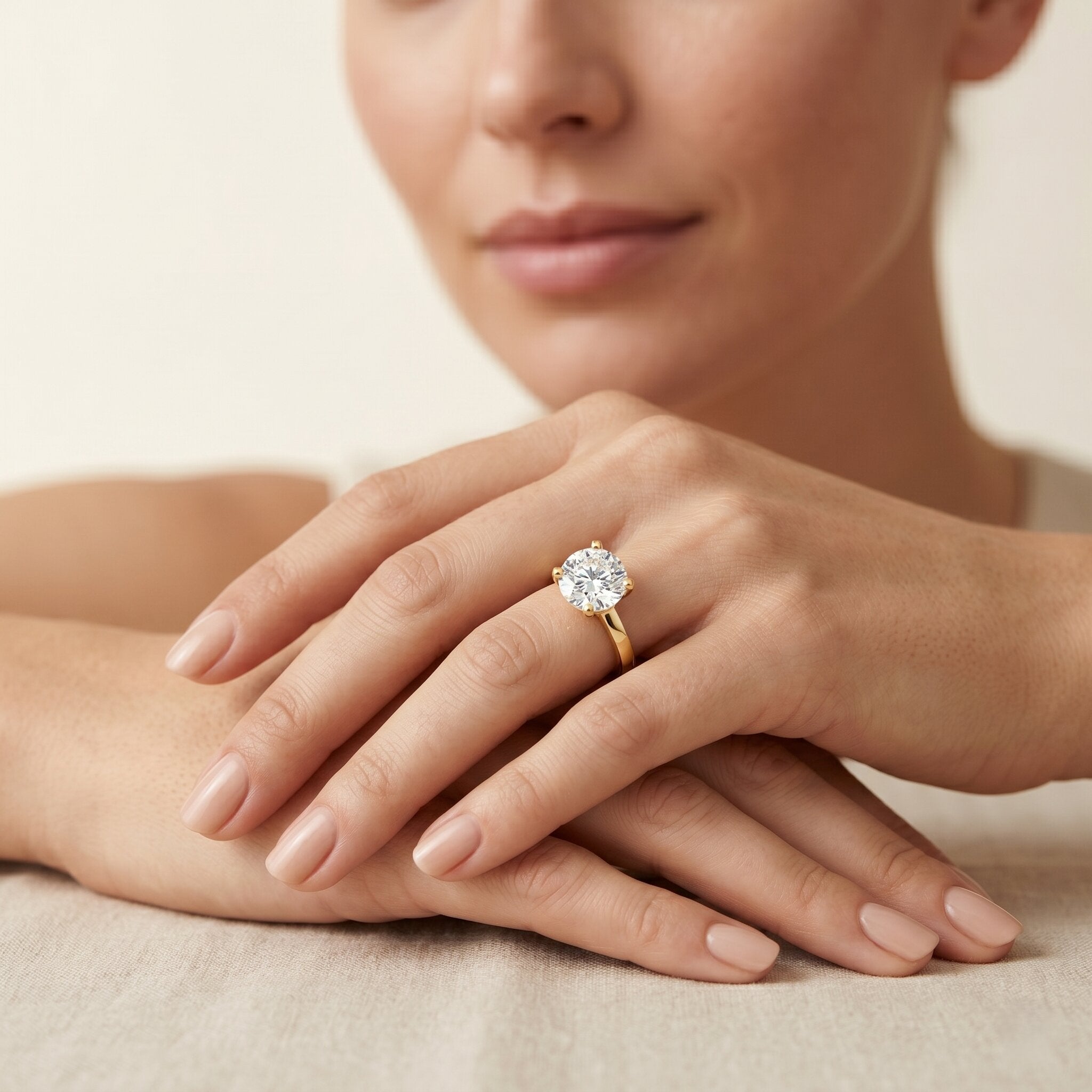 IGI Certified 3 CT Round Lab Grown Diamond Solitaire Engagement Ring Lab - ( E-VS1 ) - Rosec Jewels