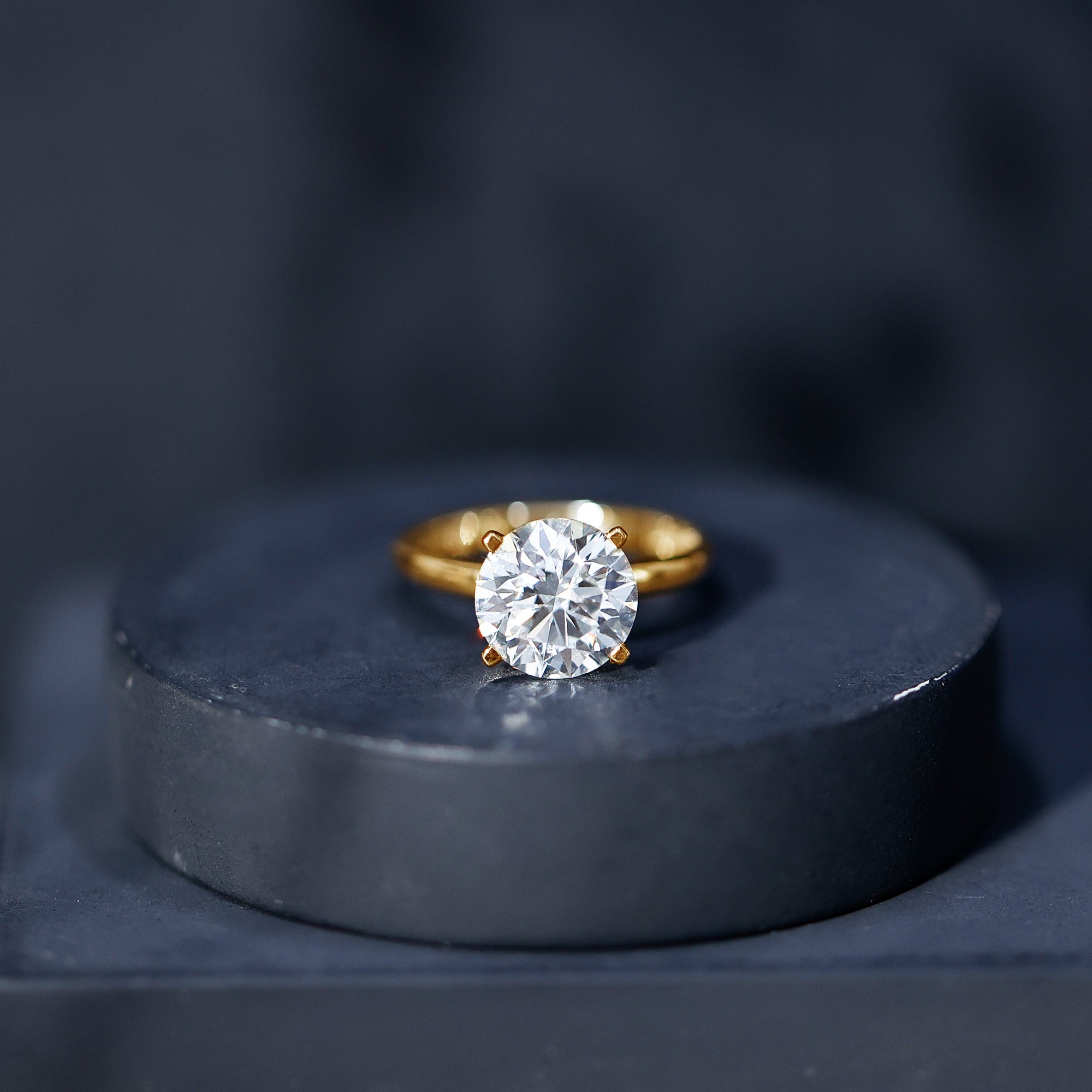 IGI Certified 3 CT Round Lab Grown Diamond Solitaire Engagement Ring Lab - ( E-VS1 ) - Rosec Jewels
