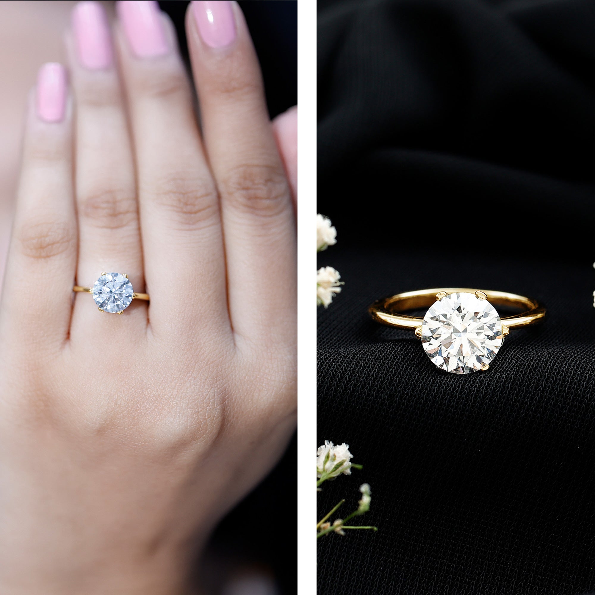 IGI Certified Lab Grown Diamond 2 CT Engagement Ring for Women Lab - ( E-VS1 ) - Rosec Jewels