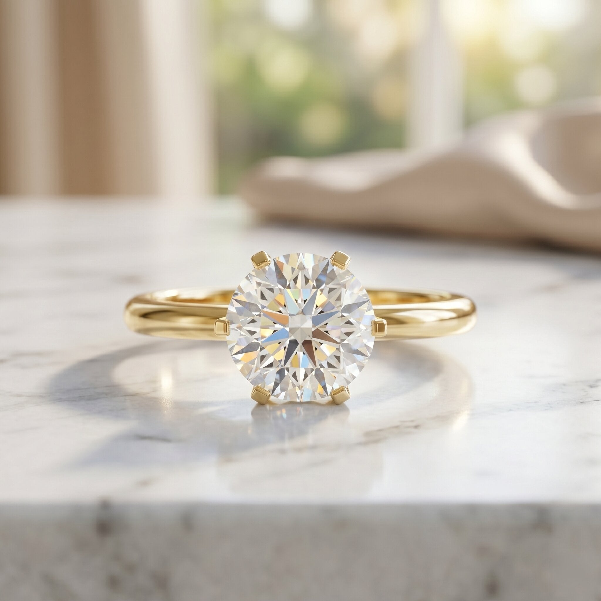 IGI Certified Lab Grown Diamond 2 CT Engagement Ring for Women Lab - ( E-VS1 ) - Rosec Jewels