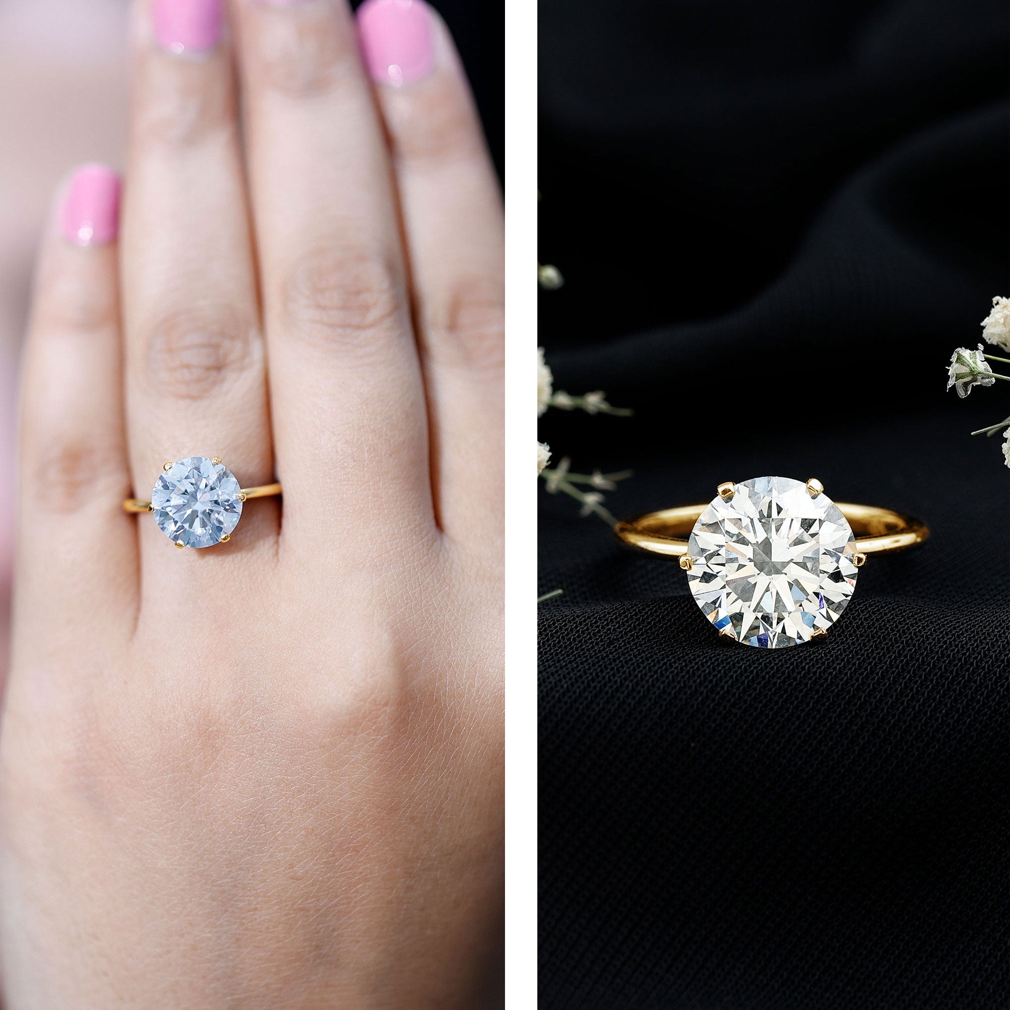 3 Carat IGI Certified Lab Grown Diamond Round Engagement Ring Lab - ( E-VS1 ) - Rosec Jewels