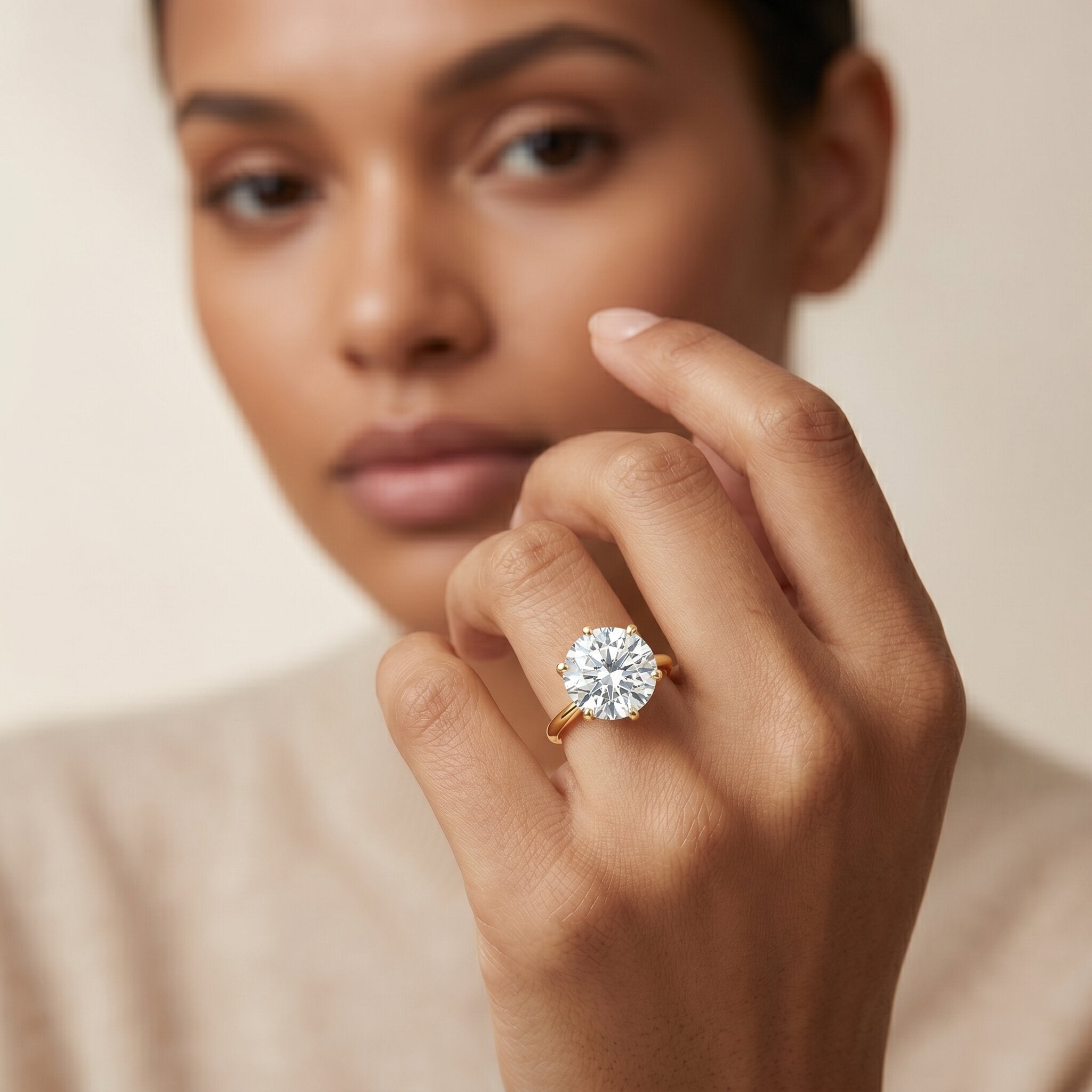 IGI Certified 5 Carat Lab Grown Diamond Solitaire Engagement Ring Lab - ( E-VS1 ) - Rosec Jewels
