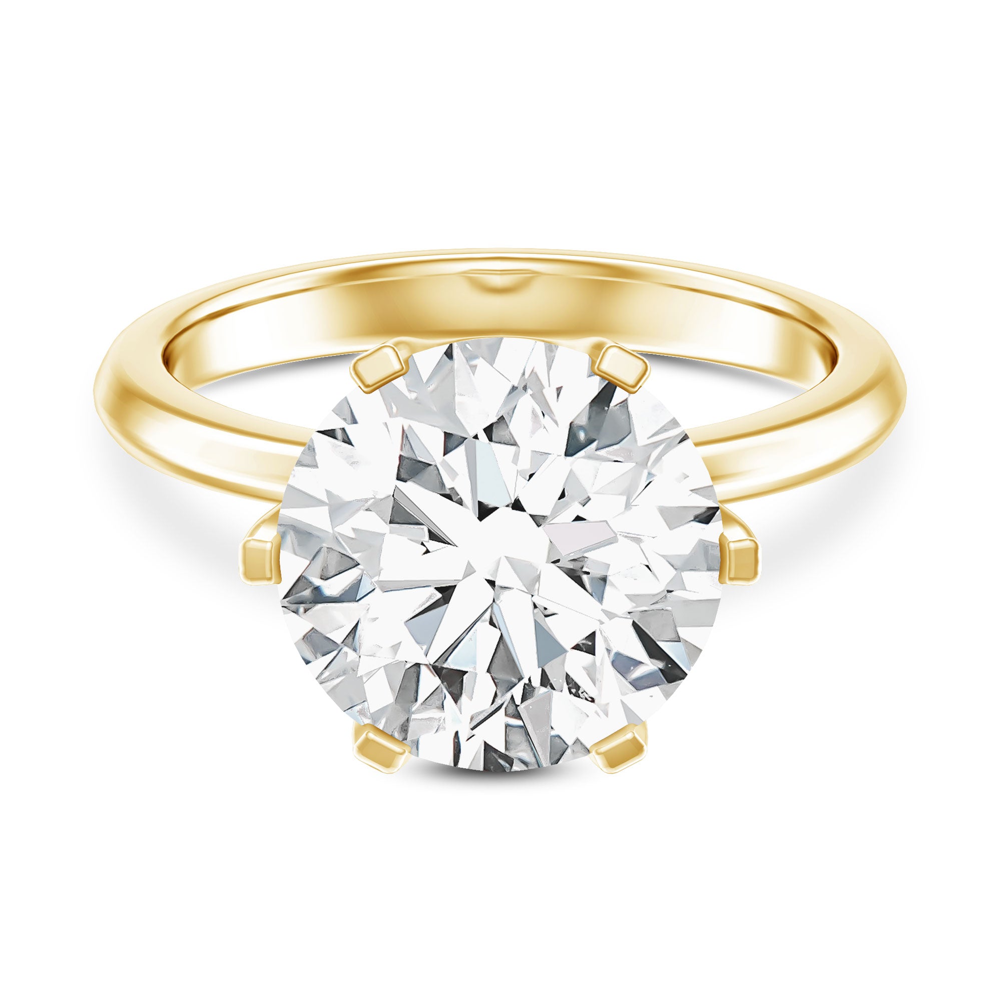 Rosec Jewels-4 Carat Lab Created Diamond Solitaire Engagement Ring with IGI Certificate