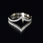 Lab Grown Diamond Chevron Stackable Ring Lab - ( EF-VS ) - Rosec Jewels