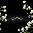 Lab Grown Diamond Chevron Stackable Ring Lab - ( EF-VS ) - Rosec Jewels
