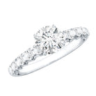 IGI Certified Round Lab Grown Diamond Side Stone Engagement Ring Lab - ( E-VS1 ) - Rosec Jewels