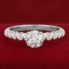 IGI Certified Round Lab Grown Diamond Side Stone Engagement Ring Lab - ( E-VS1 ) - Rosec Jewels
