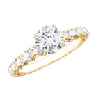 IGI Certified Round Lab Grown Diamond Side Stone Engagement Ring Lab - ( E-VS1 ) - Rosec Jewels