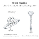 Rosec Jewels-Round Cut 3 Carat Lab Grown Diamond Engagement Ring with IGI Certificate