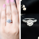 Round Cut 3 Carat Lab Grown Diamond Engagement Ring with IGI Certificate Lab - ( E-VS1 ) - Rosec Jewels