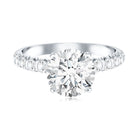 Rosec Jewels-Round Cut 3 Carat Lab Grown Diamond Engagement Ring with IGI Certificate