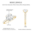 Rosec Jewels-Round Cut 3 Carat Lab Grown Diamond Engagement Ring with IGI Certificate
