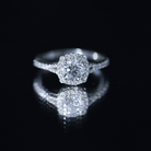 IGI Certified 1 Carat Lab Grown Diamond Halo Engagement Ring for Women Lab - ( E-VS1 ) - Rosec Jewels