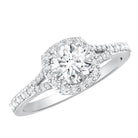 IGI Certified 1 Carat Lab Grown Diamond Halo Engagement Ring for Women Lab - ( E-VS1 ) - Rosec Jewels