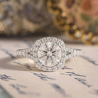 IGI Certified 1 Carat Lab Grown Diamond Halo Engagement Ring for Women Lab - ( E-VS1 ) - Rosec Jewels