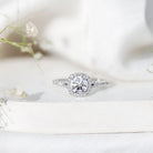 IGI Certified 1 Carat Lab Grown Diamond Halo Engagement Ring for Women Lab - ( E-VS1 ) - Rosec Jewels