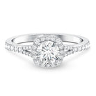 IGI Certified 1 Carat Lab Grown Diamond Halo Engagement Ring for Women Lab - ( EF-VS ) - Rosec Jewels