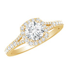 IGI Certified 1 Carat Lab Grown Diamond Halo Engagement Ring for Women Lab - ( E-VS1 ) - Rosec Jewels